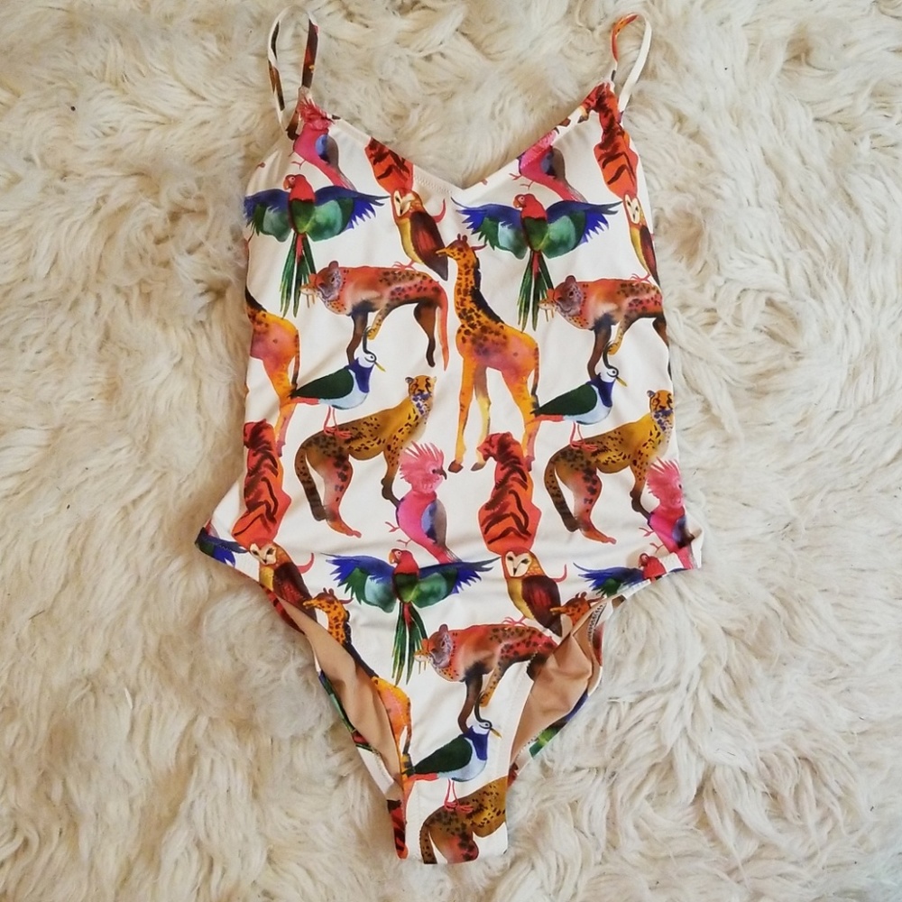 J. Crew Animal Print One-Piece Swimsuit